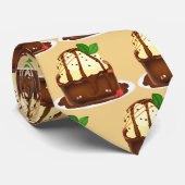 バニラアイスクリーム添えのチョコレートブラウニー ネクタイ (ロール)