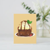 バニラアイスクリーム添えのチョコレートブラウニー ポストカード (スタンド正面)
