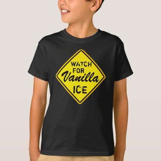 バニラアイス警告標識のシャツを見る Tシャツ (正面)