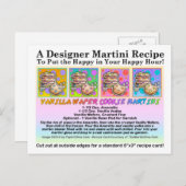バニラウェーハクッキーマルティーニレシピカード葉書 ポストカード (正面/裏面)