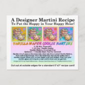 バニラウェーハクッキーマルティーニレシピカード葉書 ポストカード (正面)