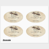 バニラエキスカスタムラベル 楕円形シール (シート)