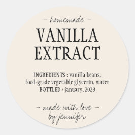 バニラエキスボトル 手作り クリーム アイボリー ラウンドシール