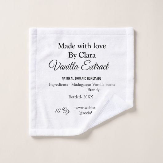 バニラエキス自家製の材料を加える重量デ ウォッシュタオル (ウォッシュタオル)