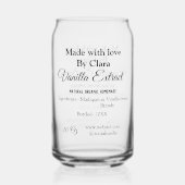 バニラエキス自家製の材料を加える重量デ ガラス缶 (裏面)