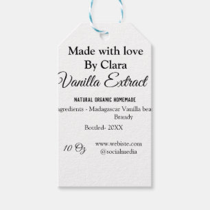 バニラエキス自家製の材料を加える重量デ ギフトタグ