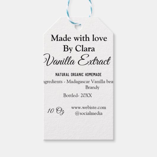 バニラエキス自家製の材料を加える重量デ ギフトタグ (正面)
