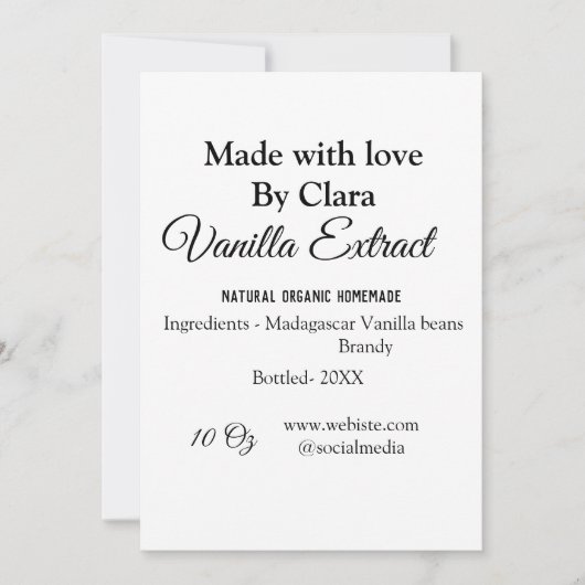 バニラエキス自家製の材料を加える重量デ シーズンカード (正面)