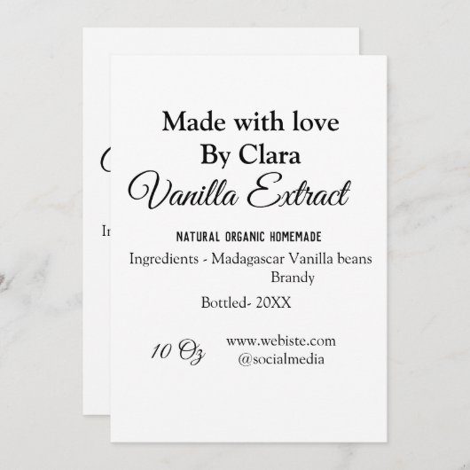 バニラエキス自家製の材料を加える重量デ シーズンカード (正面/裏面)