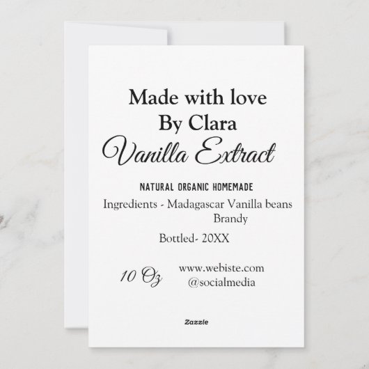 バニラエキス自家製の材料を加える重量デ シーズンカード (裏面)