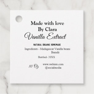 バニラエキス自家製の材料を加える重量デ フェイバータグ