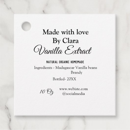 バニラエキス自家製の材料を加える重量デ フェイバータグ (正面)