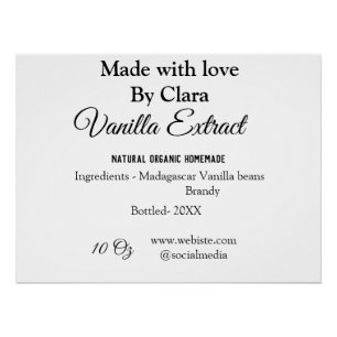 バニラエキス自家製の材料を加える重量デ ポスター