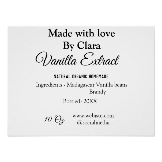 バニラエキス自家製の材料を加える重量デ ポスター (正面)