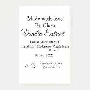 バニラエキス自家製の材料を加える重量デ ポストイット