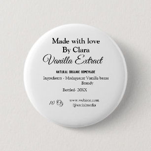 バニラエキス自家製の材料を加える重量デ 缶バッジ