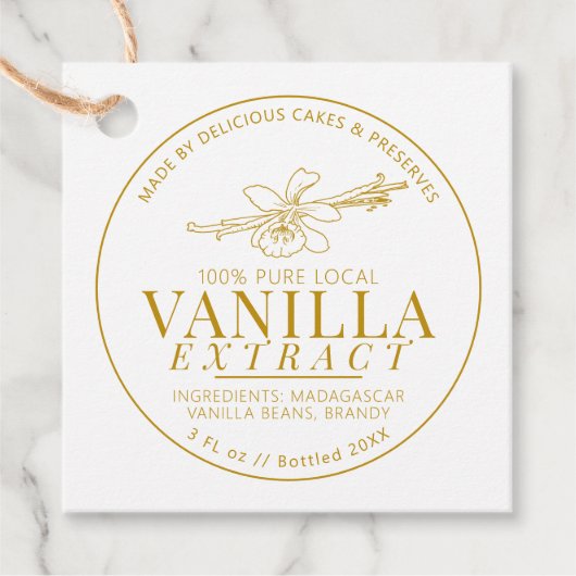 バニラエキス花豆スケッチ黄色 フェイバータグ (正面)