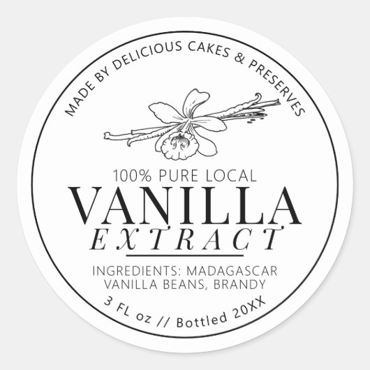 バニラエキス花豆スケッチ ラウンドシール (正面)