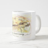 バニラオーキッドフラワー抽象芸術アート書道 ジャンボコーヒーマグカップ (正面右)