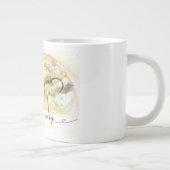 バニラオーキッドフラワー抽象芸術アート書道 ジャンボコーヒーマグカップ (右)