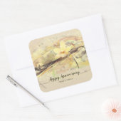 バニラオーキッドフラワー抽象芸術アート書道 スクエアシール (封筒)