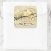 バニラオーキッドフラワー抽象芸術アート書道 スクエアシール (バッグ)