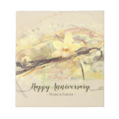 バニラオーキッドフラワー抽象芸術アート書道 ノートパッド (正面)