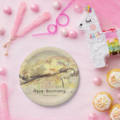 バニラオーキッドフラワー抽象芸術アート書道 ペーパープレート (パーティー)