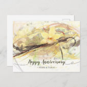 バニラオーキッドフラワー抽象芸術アート書道 ポストカード (正面/裏面)