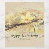 バニラオーキッドフラワー抽象芸術アート書道 ワインラベル (シングルラベル)