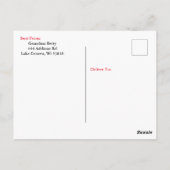 バニラカップケーキレシピカード ポストカード (裏面)