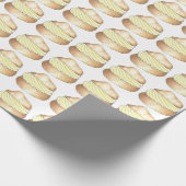 バニラクリームパフデザートチフランスのューパン ラッピングペーパー (角)