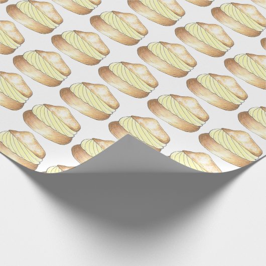 バニラクリームパフデザートチフランスのューパン ラッピングペーパー (角)