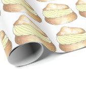 バニラクリームパフデザートチフランスのューパン ラッピングペーパー (ロールコーナー)