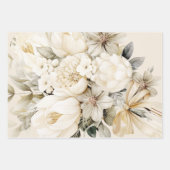 バニラクリームフローラブーケ結婚誕生日 ラッピングペーパーシート (正面)