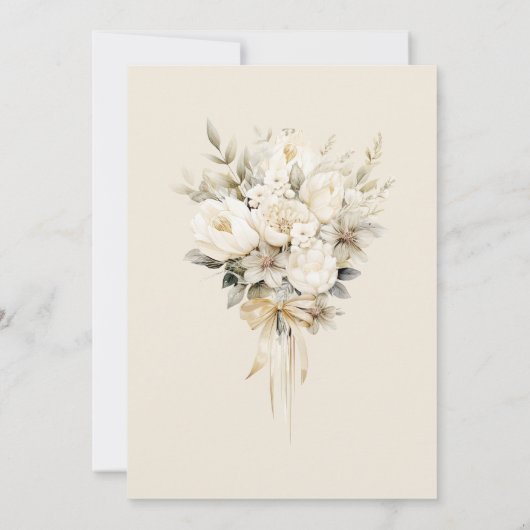 バニラクリームフローラ70誕生日シックな招待 招待状 (裏面)