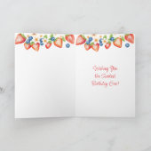 バニラケーキパーソナライズされたーグランマーズ誕生日 カード (内部)