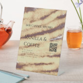 バニラコーヒー大豆キャンドルを追加QRビジネス招待 台座サイン (インサイチュ)