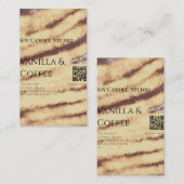 バニラコーヒー大豆キャンドルを追加QRビジネス招待 名刺 (正面/裏面)
