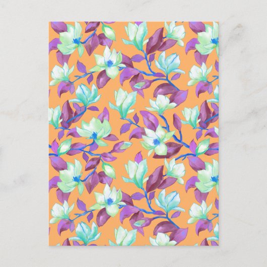 バニラスカイに咲くマグノリア ポストカード (正面)