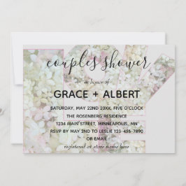 バニラストロベリーアジサイのカップルのシャワー 招待状