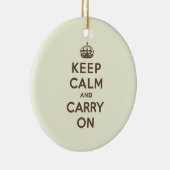 バニラチョコレートKeep Calm and Carry On セラミックオーナメント (右)