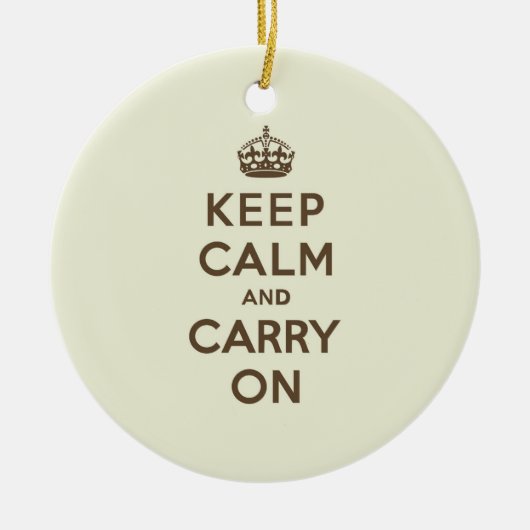 バニラチョコレートKeep Calm and Carry On セラミックオーナメント (正面)