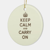 バニラチョコレートKeep Calm and Carry On セラミックオーナメント (左)