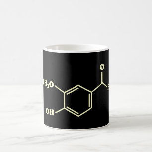 バニラバニリン分子化学式 コーヒーマグカップ