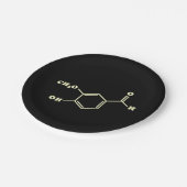 バニラバニリン分子化学式 ペーパープレート (アングル)