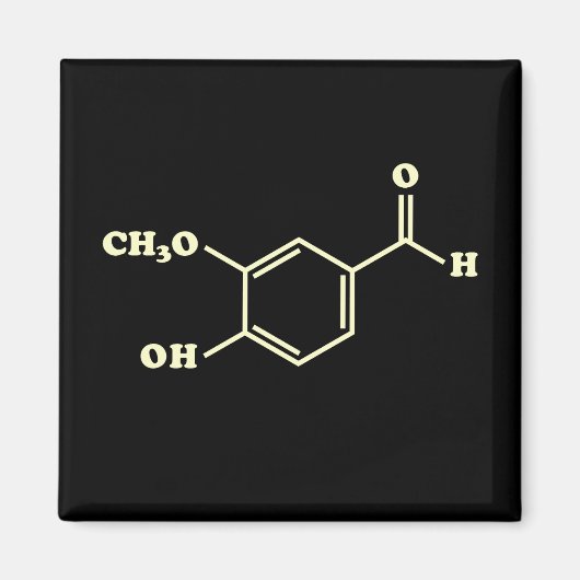 バニラバニリン分子化学式 マグネット (正面)
