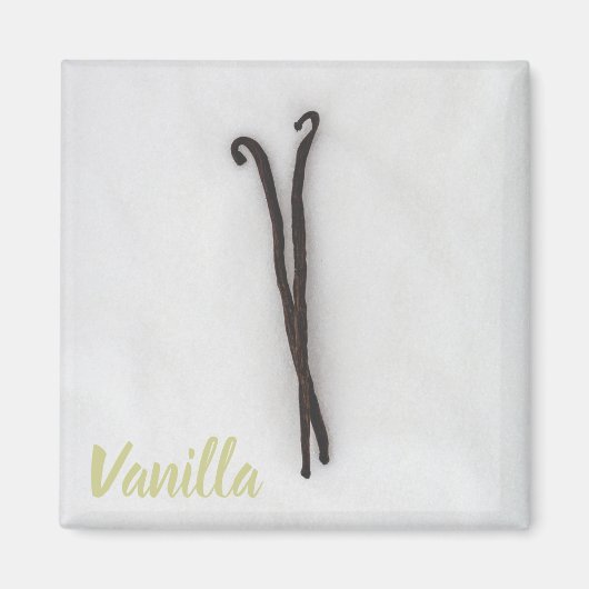 バニラビーンズに砂糖 マグネット (正面)