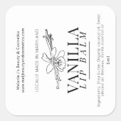 バニラフラワーと豆スケッチリップクリーム製品 スクエアシール (正面)