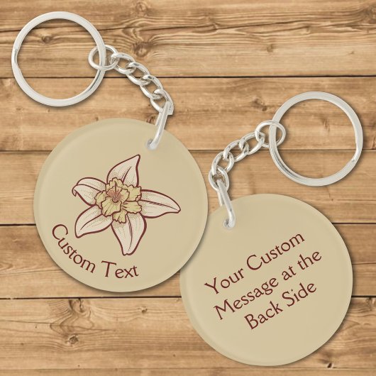 バニラフラワーアイコンキーチェーン キーホルダー